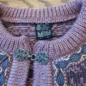 Dale of Norway Women's Purple Cardigan with Blue Accents wool